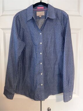 Banana Republic Blue Micro-Print Button-Down Shirt
